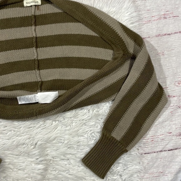 Nicholas Green Striped Knit Shrug Crop Cardigan - Picture 7 of 11